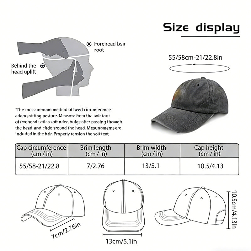 Papa Hats For Dad Birthday Gifts, Adjustable Embroidered Wash Cotton Baseball Cap