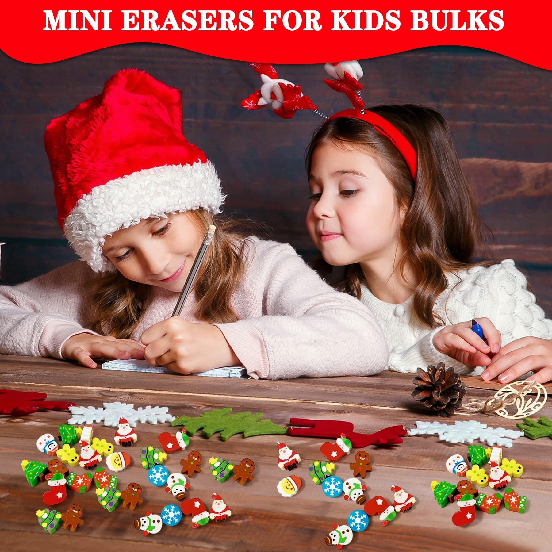 150 Pieces Of Children's Christmas Mini Erasers, Cute Little Animal Erasers