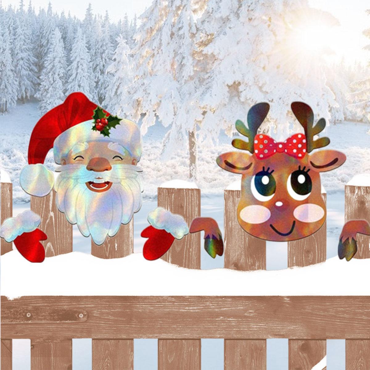 Garden Custom Santa Claus Design Christmas Fence Decoration Set