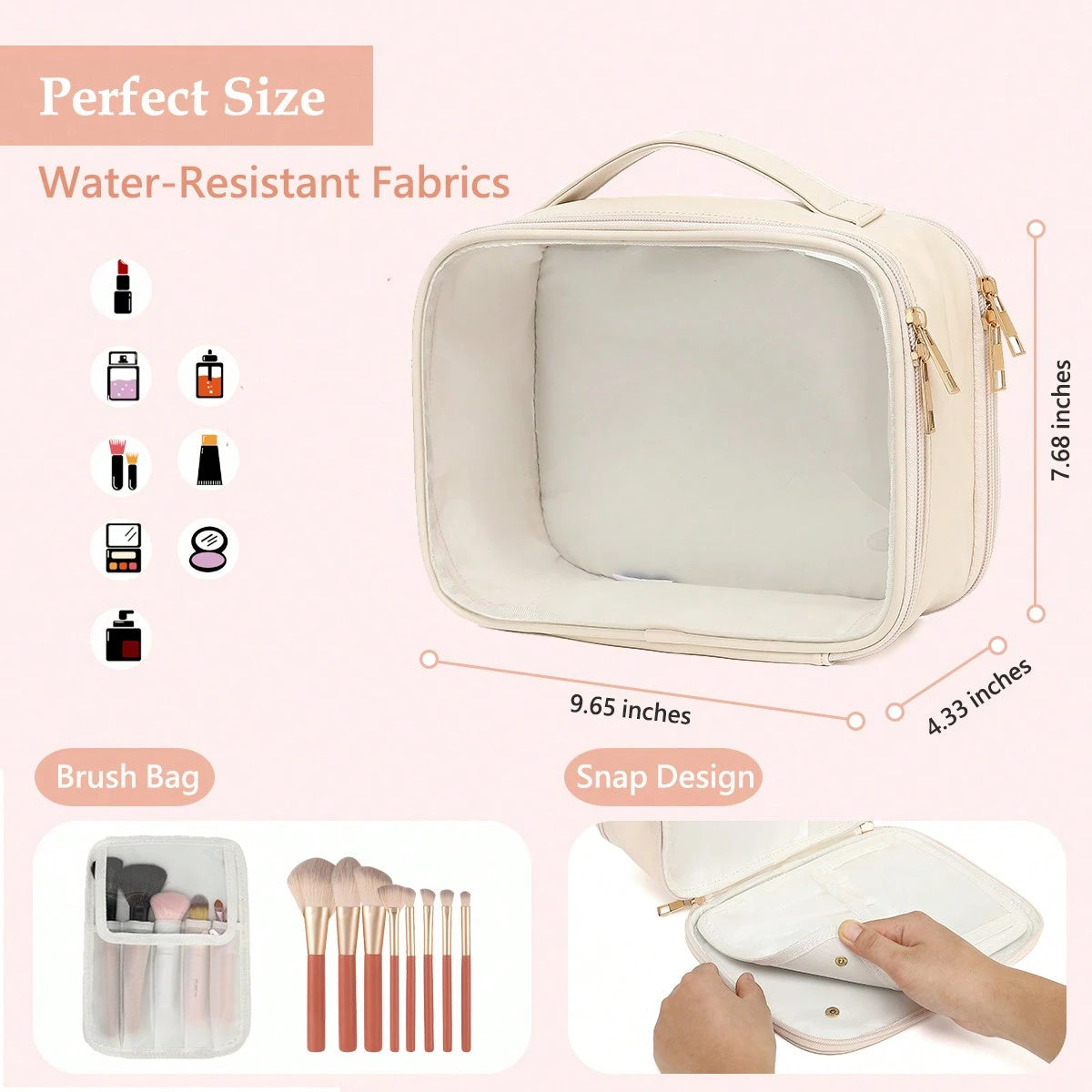 Clear Brush Makeup Bag