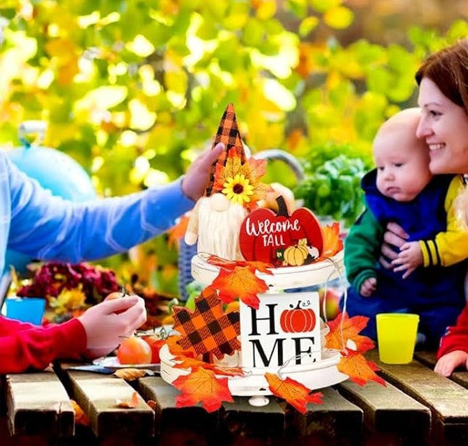 Fall Gnome Tiered Decor Set