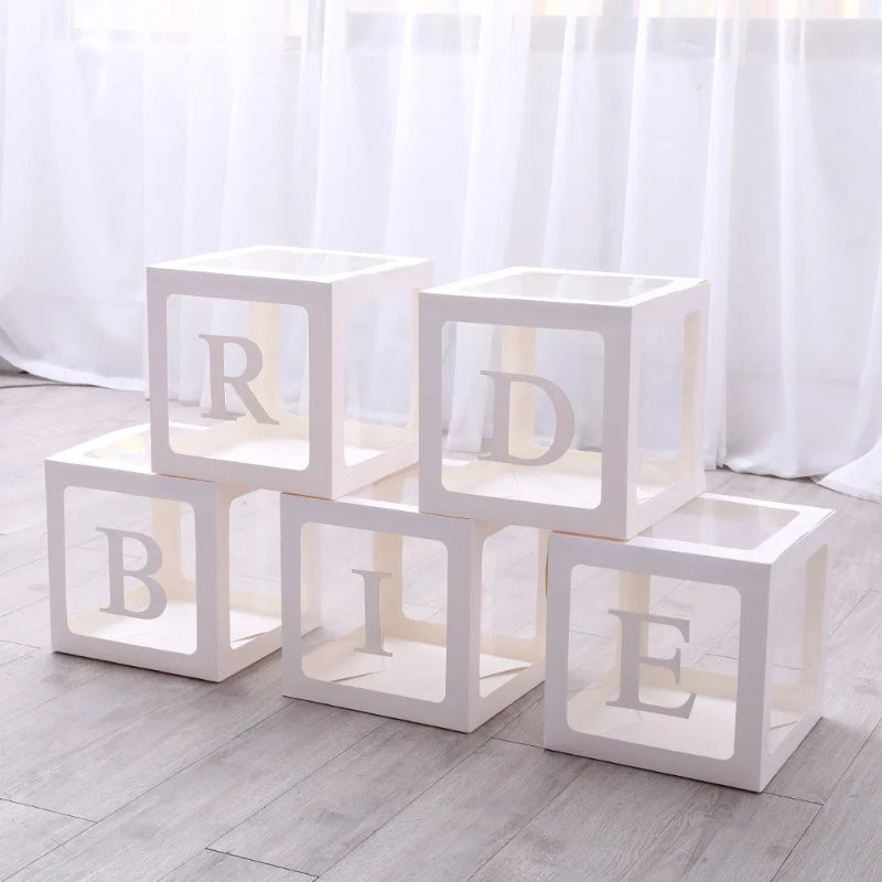 5 Pieces BRIDE Balloon Boxes