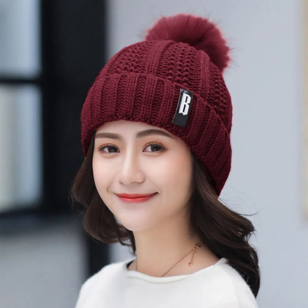 Winter Beanie Hat Scarf Set Women Warm Knitting Skull Cap For Winter Festival Gift