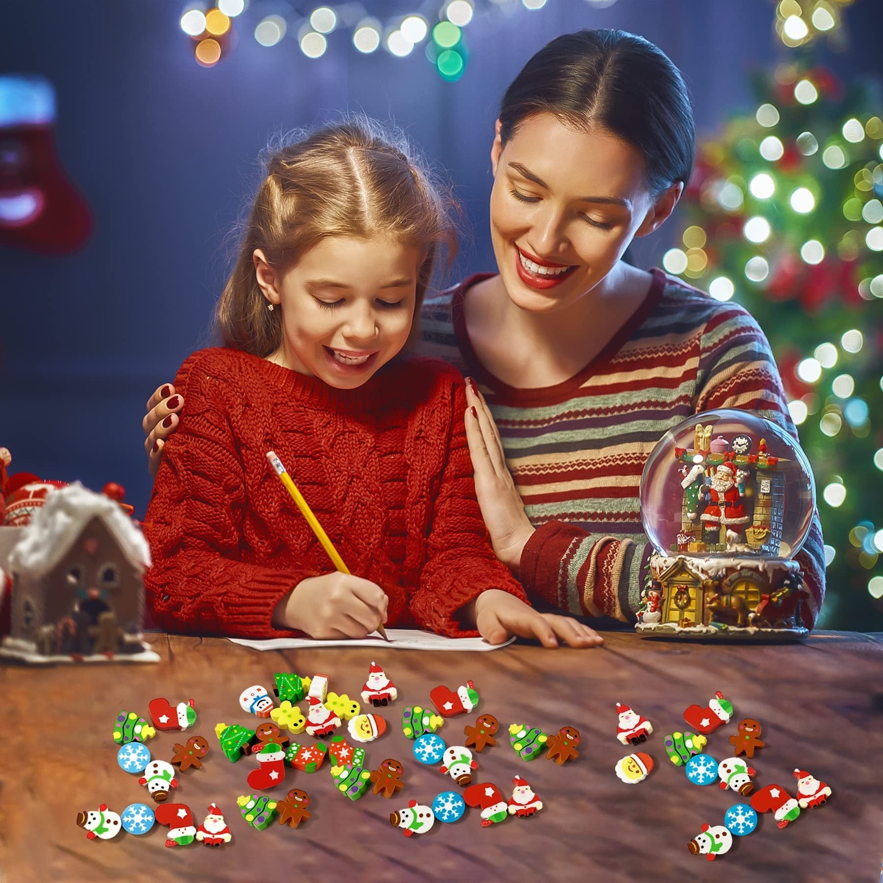 150 Pieces Of Children's Christmas Mini Erasers, Cute Little Animal Erasers