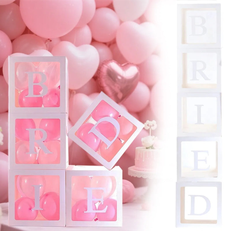 5 Pieces BRIDE Balloon Boxes