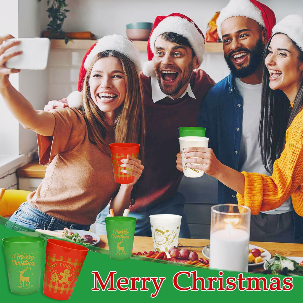 12Pcs Christmas Drink Cups