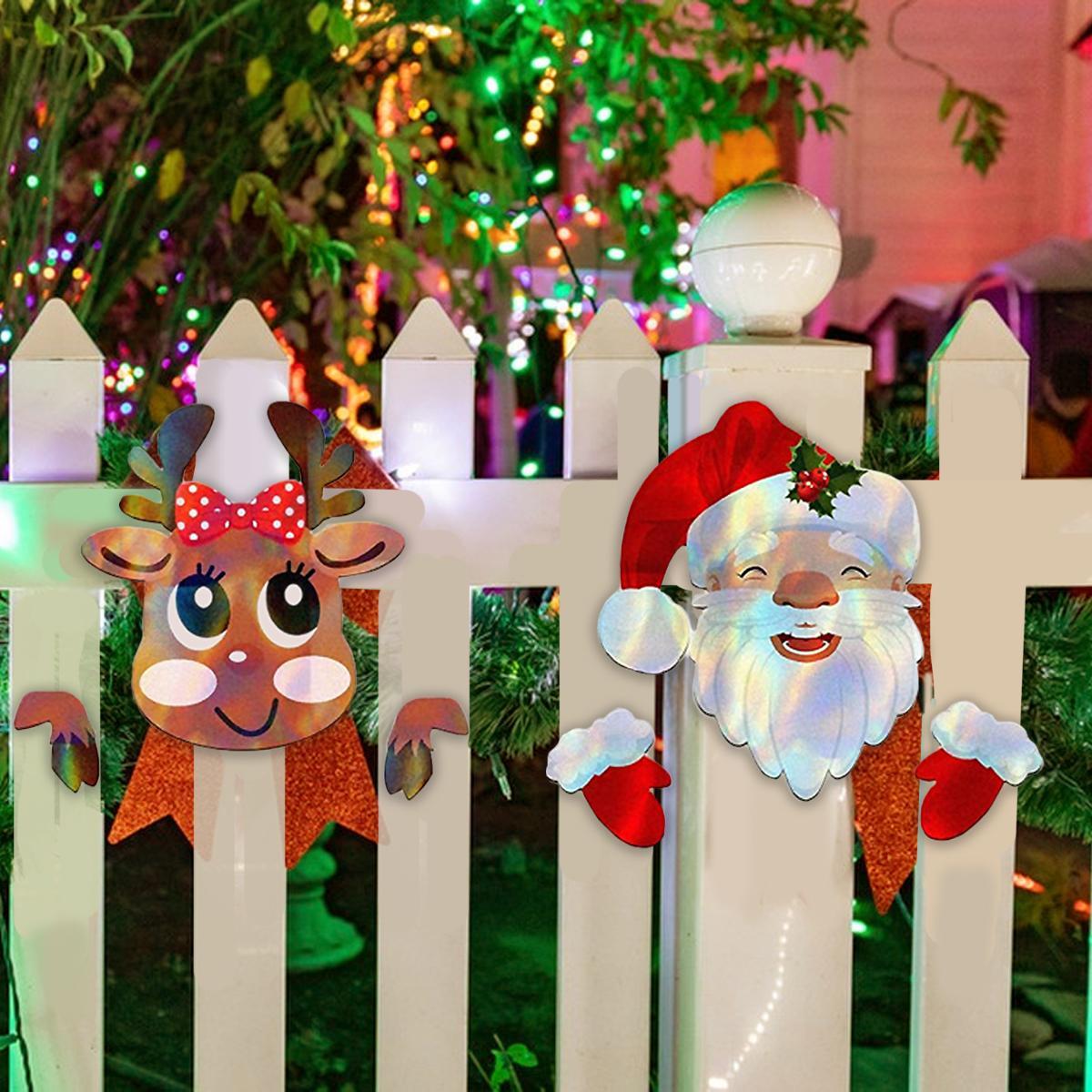 Garden Custom Santa Claus Design Christmas Fence Decoration Set