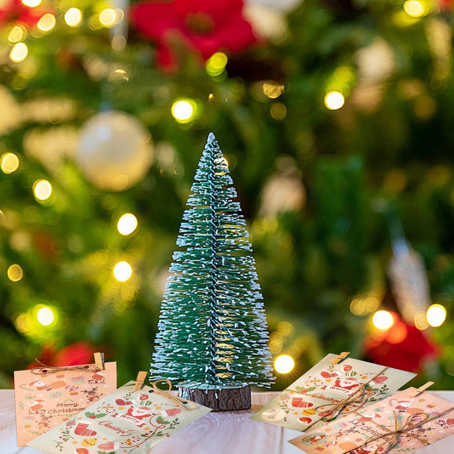 48-piece Christmas Advent Calendar Gift Bag Set, Envelope-style Gift Bags With Countdown Number Stickers From 1 To 24, Featuring Santa Claus And Snowman Patterns, Comes With Clips And Strings, Suitabl