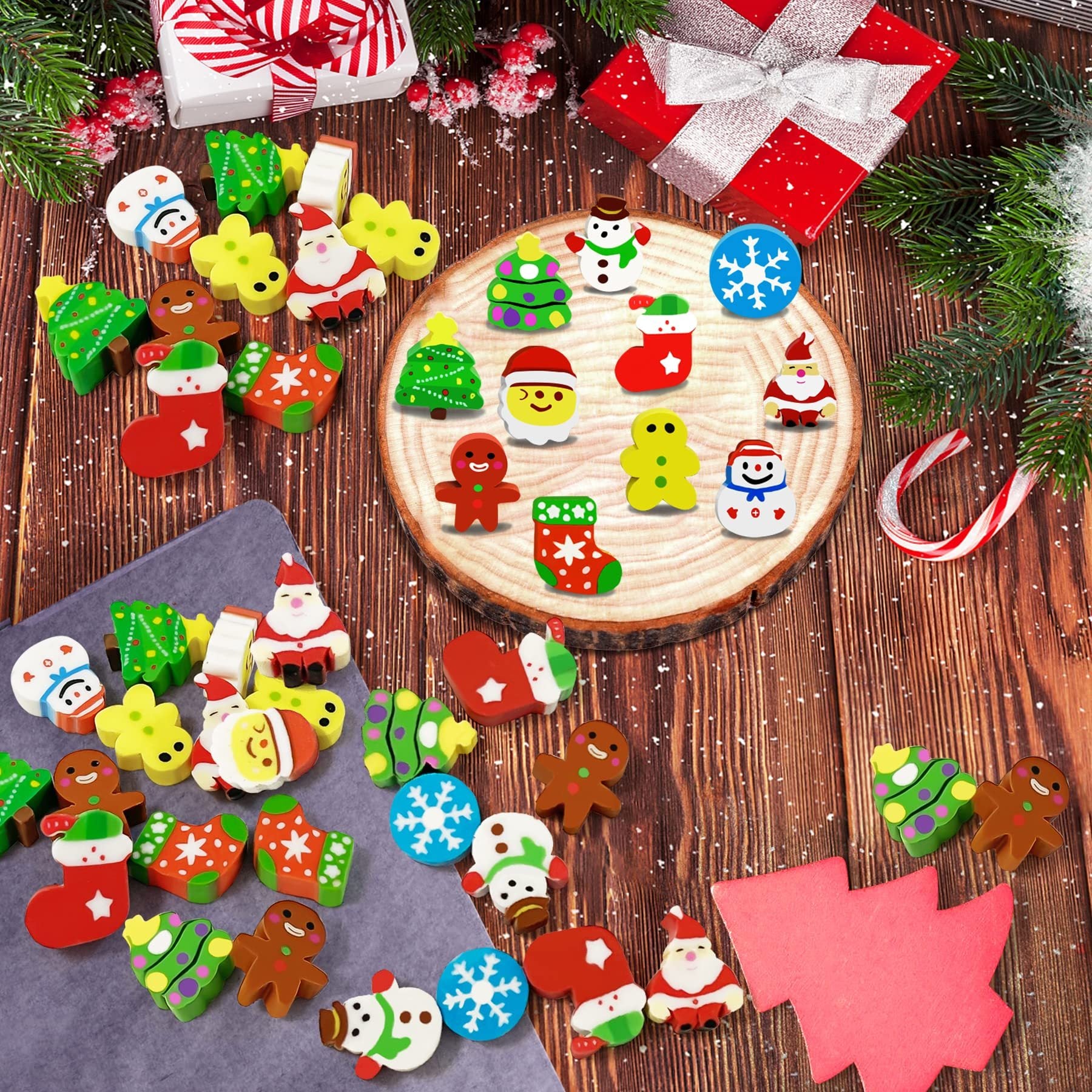 150 Pieces Of Children's Christmas Mini Erasers, Cute Little Animal Erasers