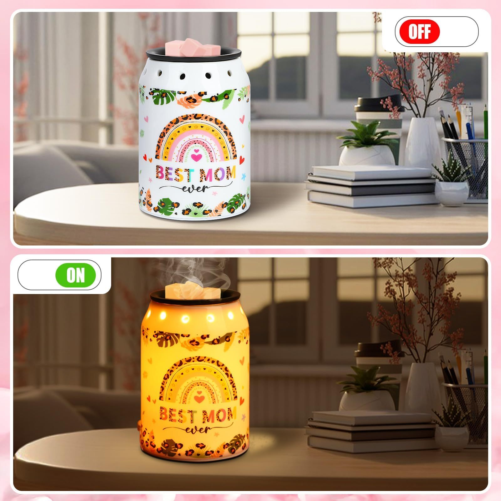 Mom Gifts Wax Warmer, Wax Melt Warmer Ceramic Electric Scentsy Candle Wax Melts Good Mom Meaningful Gifts For Mom For Livingroom Kitchen Bathroom