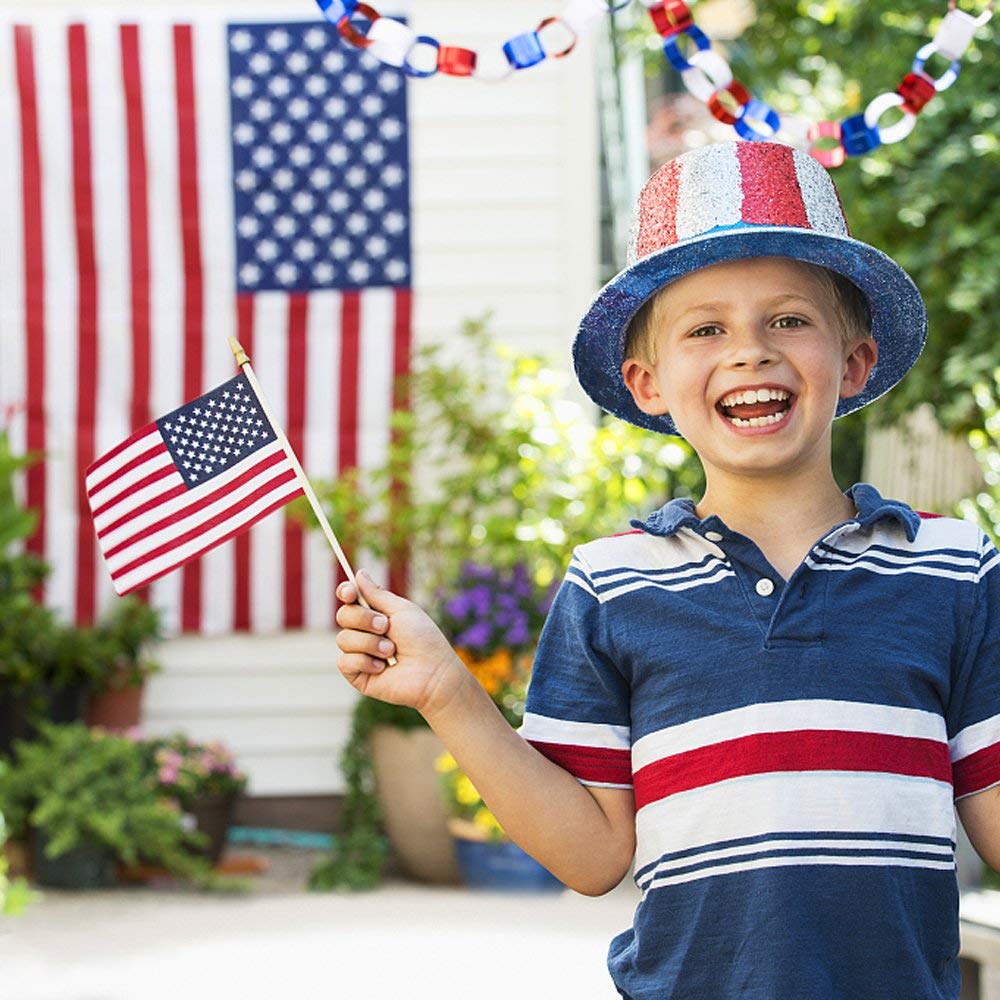 Small American Flags On Stick,65 American Flags Hand Held Mini US Flags For American Independence Day,Memorial Day President's Day,Veterans Day