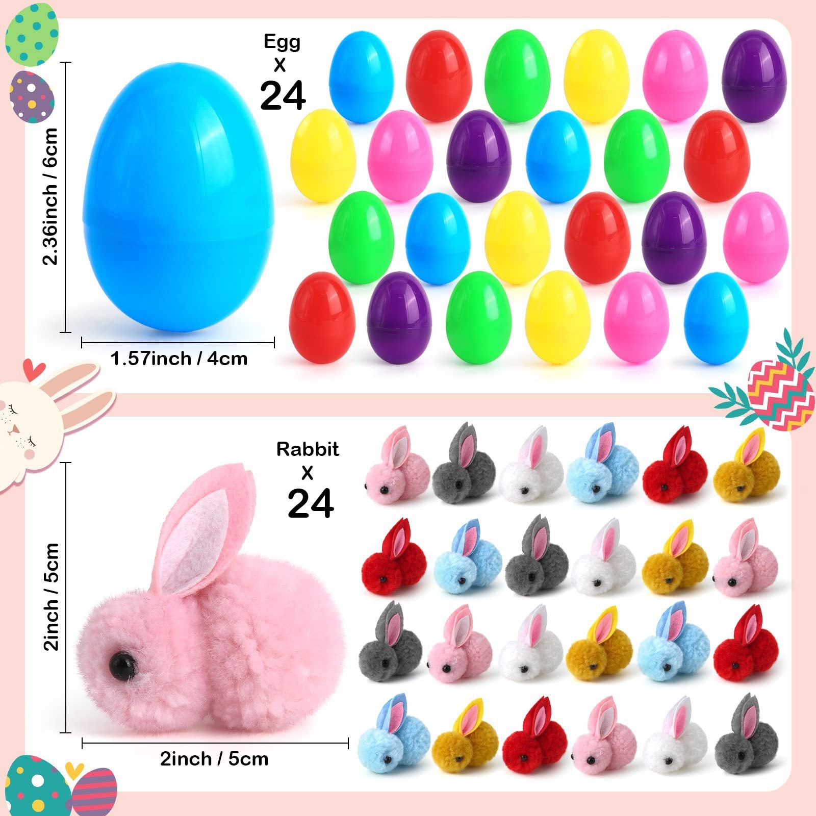 Easter Egg Mini Rabbit Ornament Decorative Toy Set