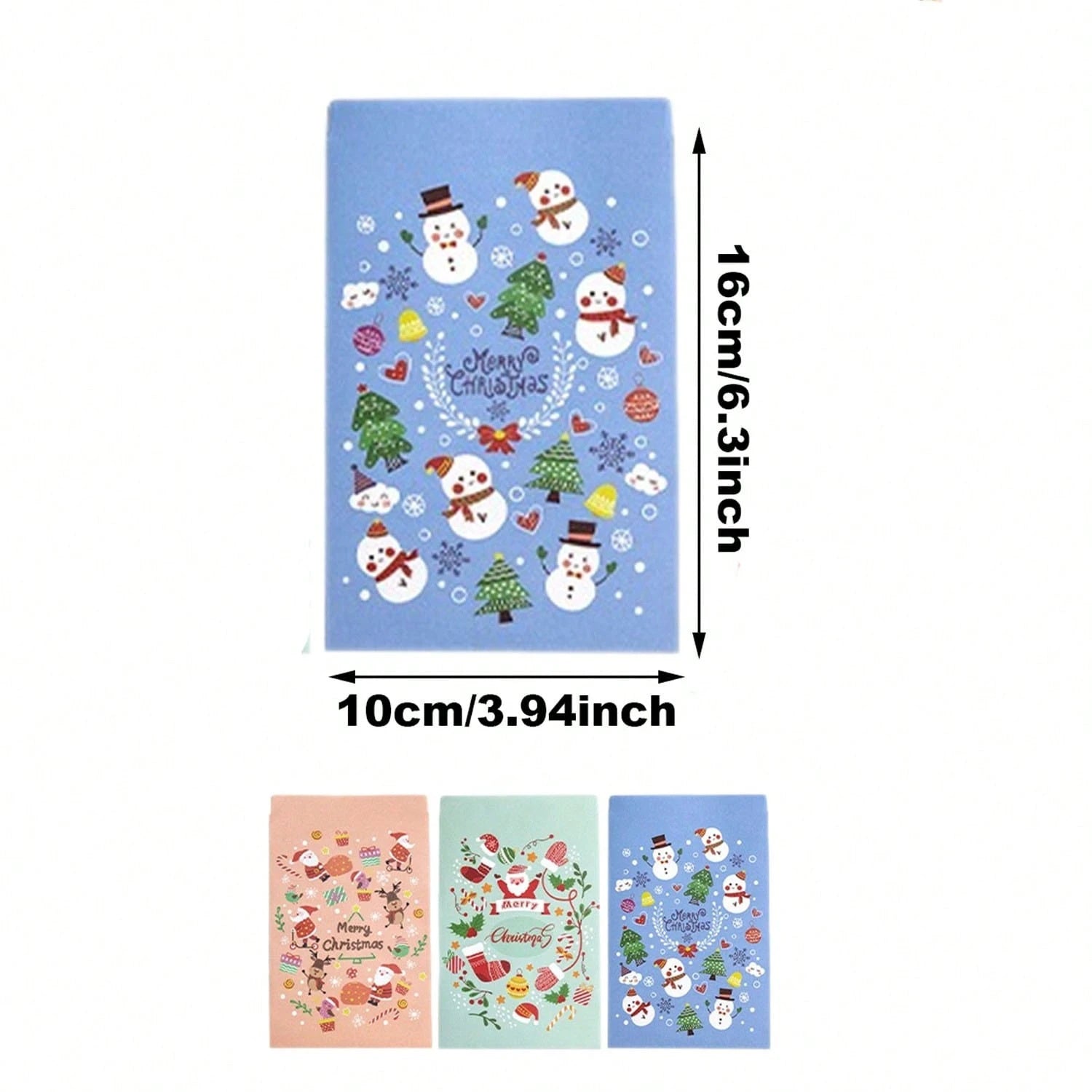 48-piece Christmas Advent Calendar Gift Bag Set, Envelope-style Gift Bags With Countdown Number Stickers From 1 To 24, Featuring Santa Claus And Snowman Patterns, Comes With Clips And Strings, Suitabl