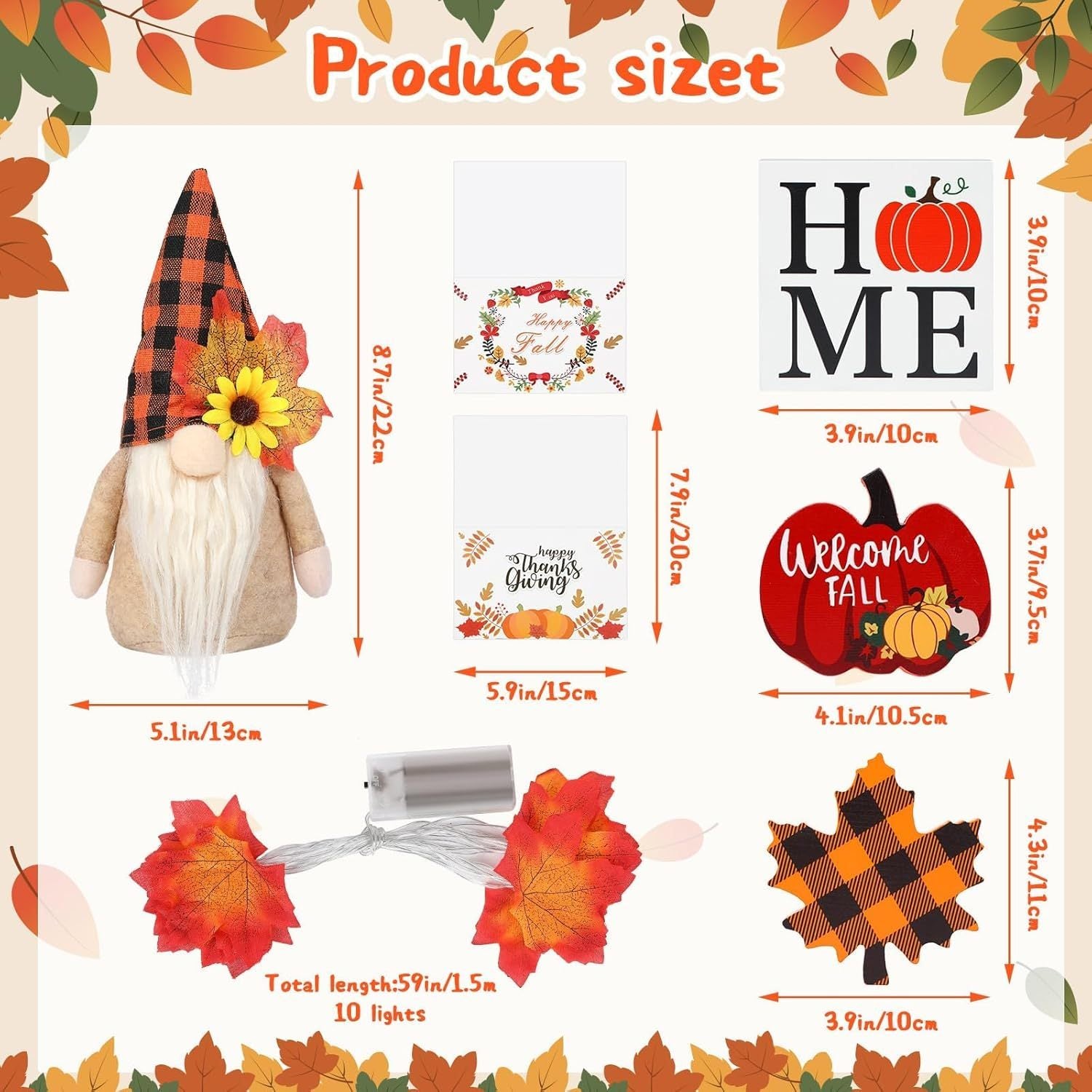 Fall Gnome Tiered Decor Set