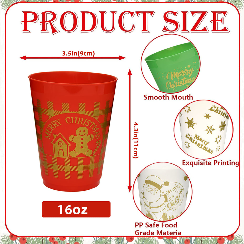 12Pcs Christmas Drink Cups