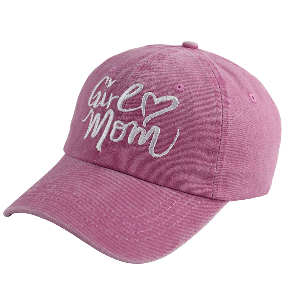 Girl Mom Hats Mothers Birthday Gifts For Women, Adjustable Embroidered Wash Cotton Baseball Cap