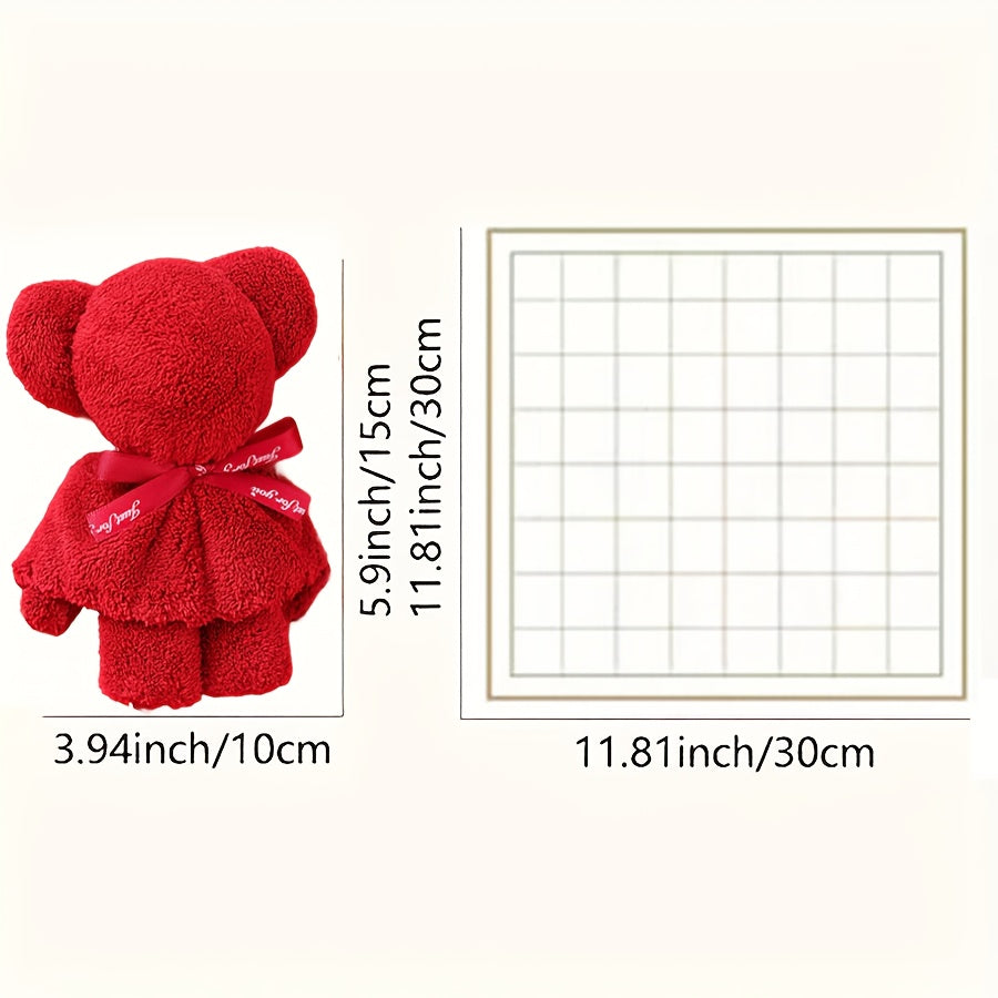 20 Piece Cute Bear Towel Gift Set - Perfect For Valentine's Day, Weddings, Birthdays, Cute Towels, Holiday Designs, Plush Material, Soft Fabric, Bathroom Accessories, Event Organizers, Holiday Shopper