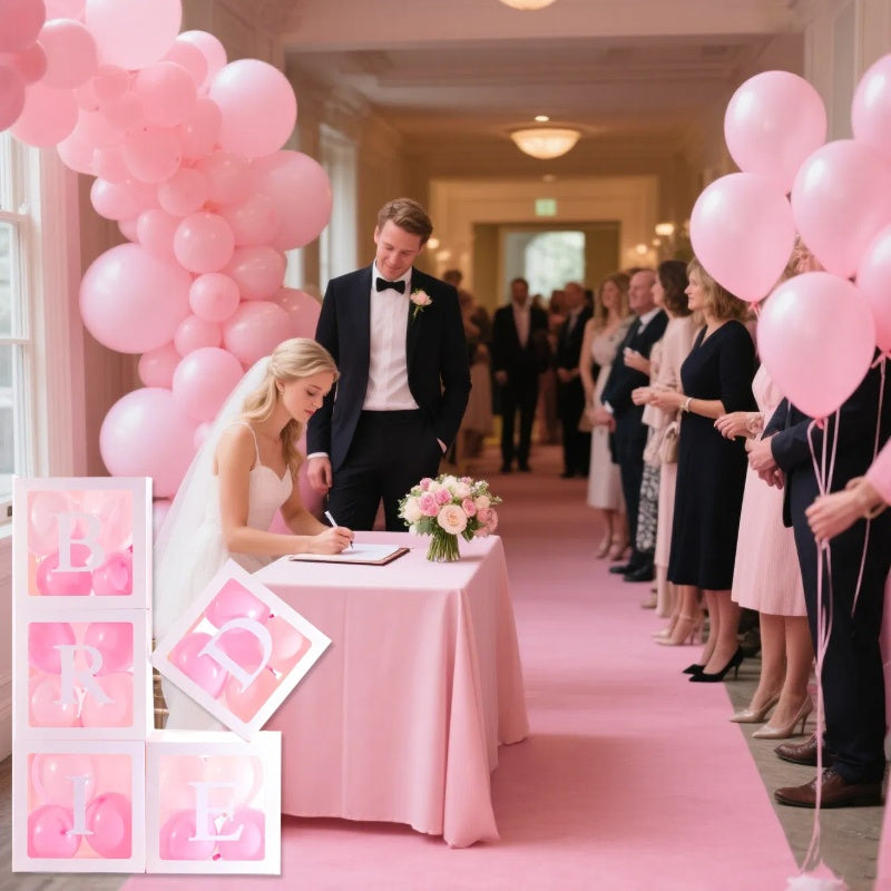 5 Pieces BRIDE Balloon Boxes