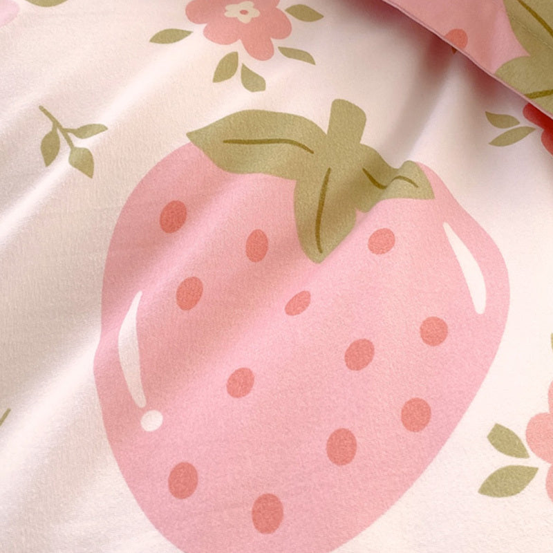 3 Piece Strawberry Duvet Cover Set Strawberry Print Bedding For Home Bedroom Decor Microfiber Quilt Cover Gifts Twin Full Queen King Size