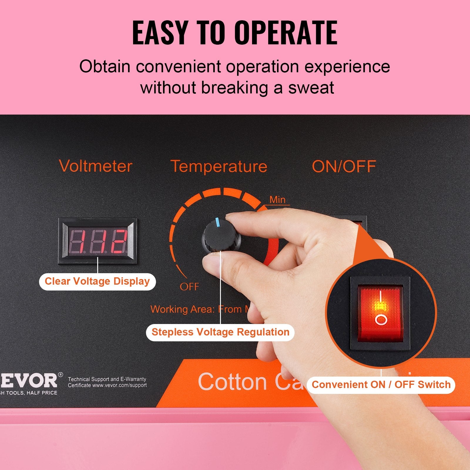 Electric Cotton Candy Machine, 1000W Candy Floss Maker, Commercial Cotton Candy Machine With Stainless Steel Bowl, And Sugar Scoop, Perfect For Home Kids Birthday, Family Party (Pink)