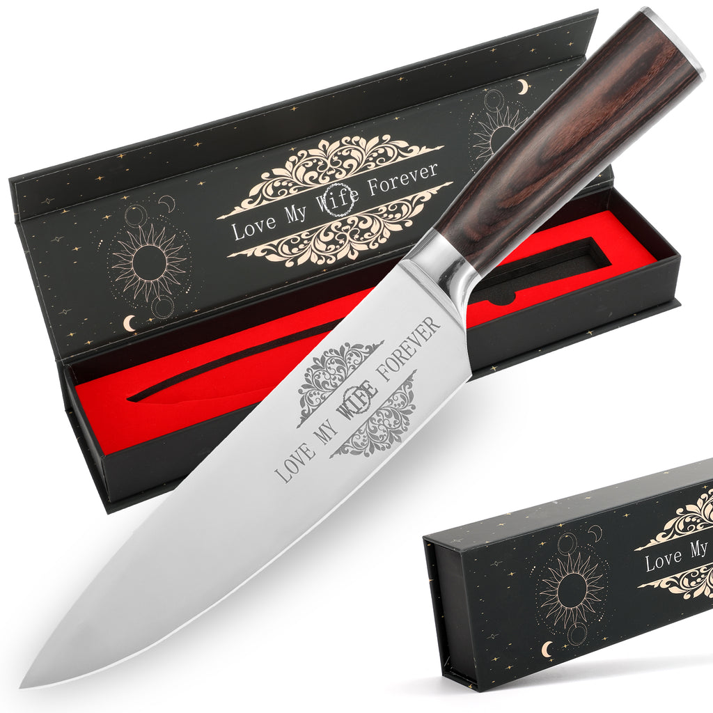 Gifts For Dad, Mom, Wife, Husband 8 Inch Chef Knife For Fathers Day Dad,Valentines Day, Mothers Day Gifts, Japanese 5cr15mov Kitchen Gyuto Chef Knives With Sheath