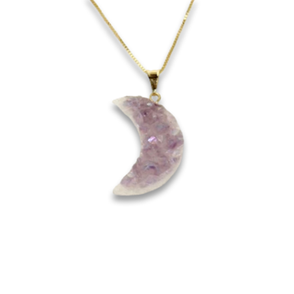 Natural Crystal Moon Necklaces