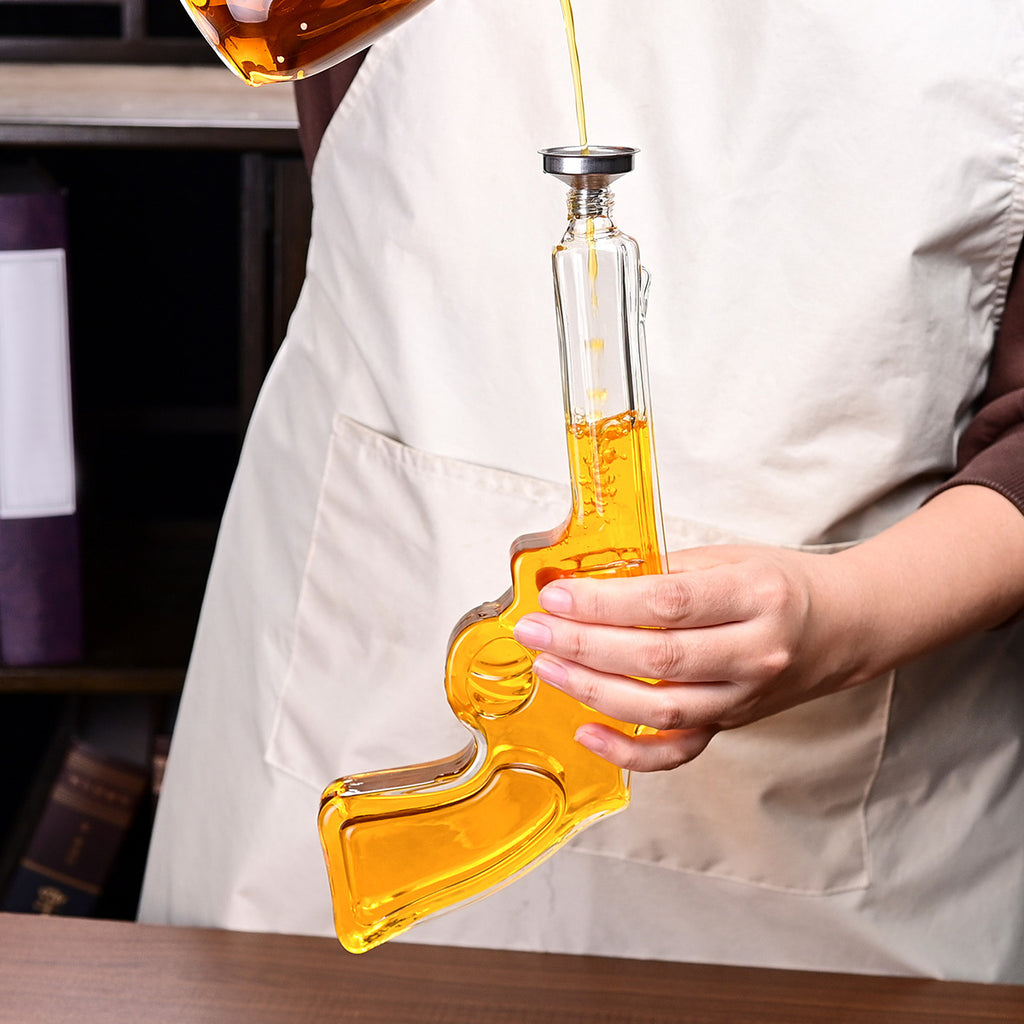 Gifts For Men Dad, 10 Oz Whiskey Gun Decanter Set  2 Bullet Glasses - Unique Birthday Pistol Gift Ideas Daughter Son, Personalized Liquor Dispenser - Scotch Bourbon Vodka, Him, Brother Husband