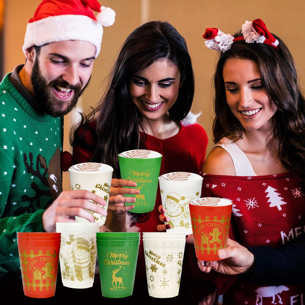 12Pcs Christmas Drink Cups