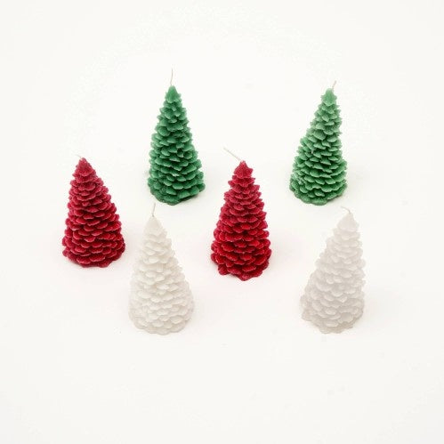 Holiday Luster Candle Box Green, Red & White - 6 Pcs