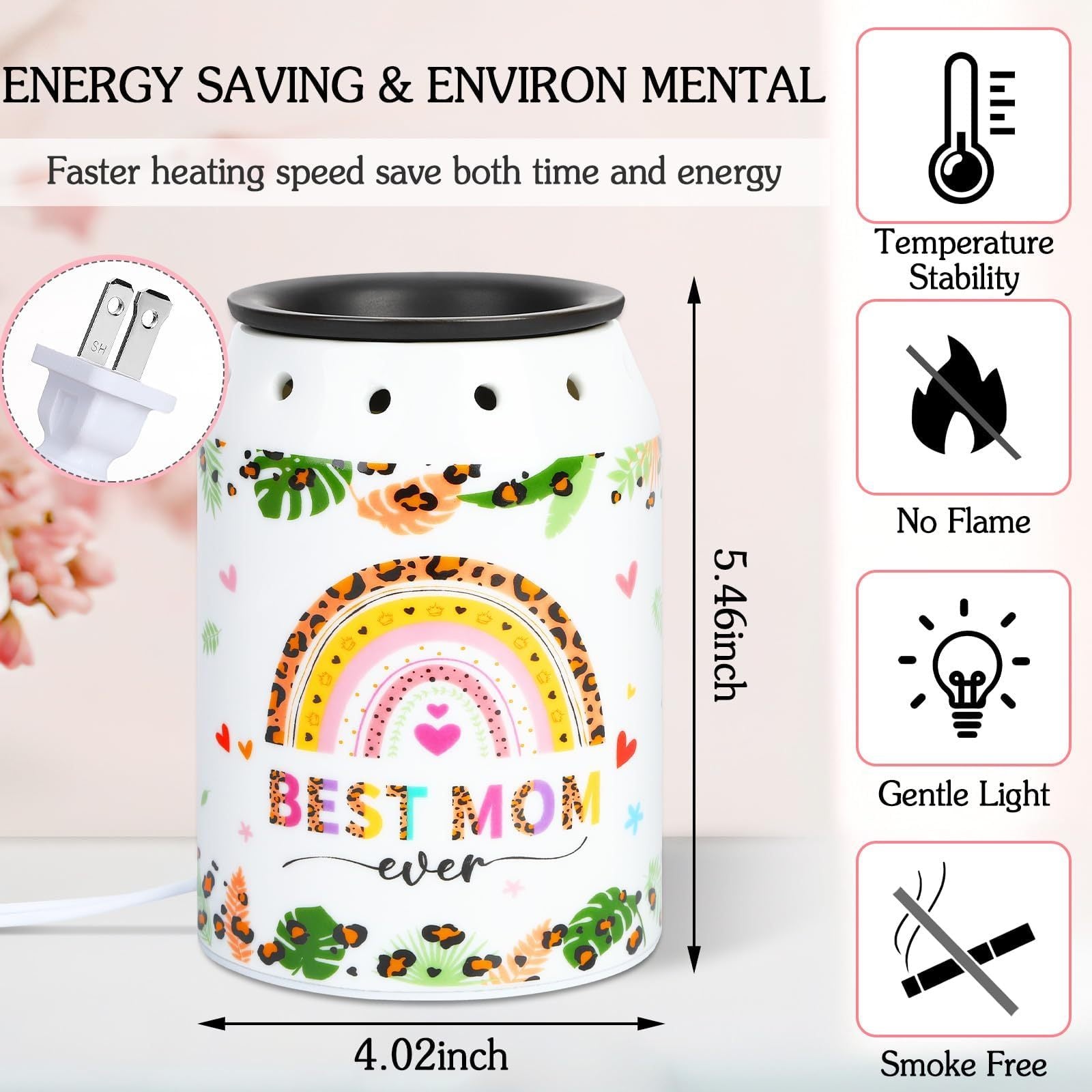 Mom Gifts Wax Warmer, Wax Melt Warmer Ceramic Electric Scentsy Candle Wax Melts Good Mom Meaningful Gifts For Mom For Livingroom Kitchen Bathroom