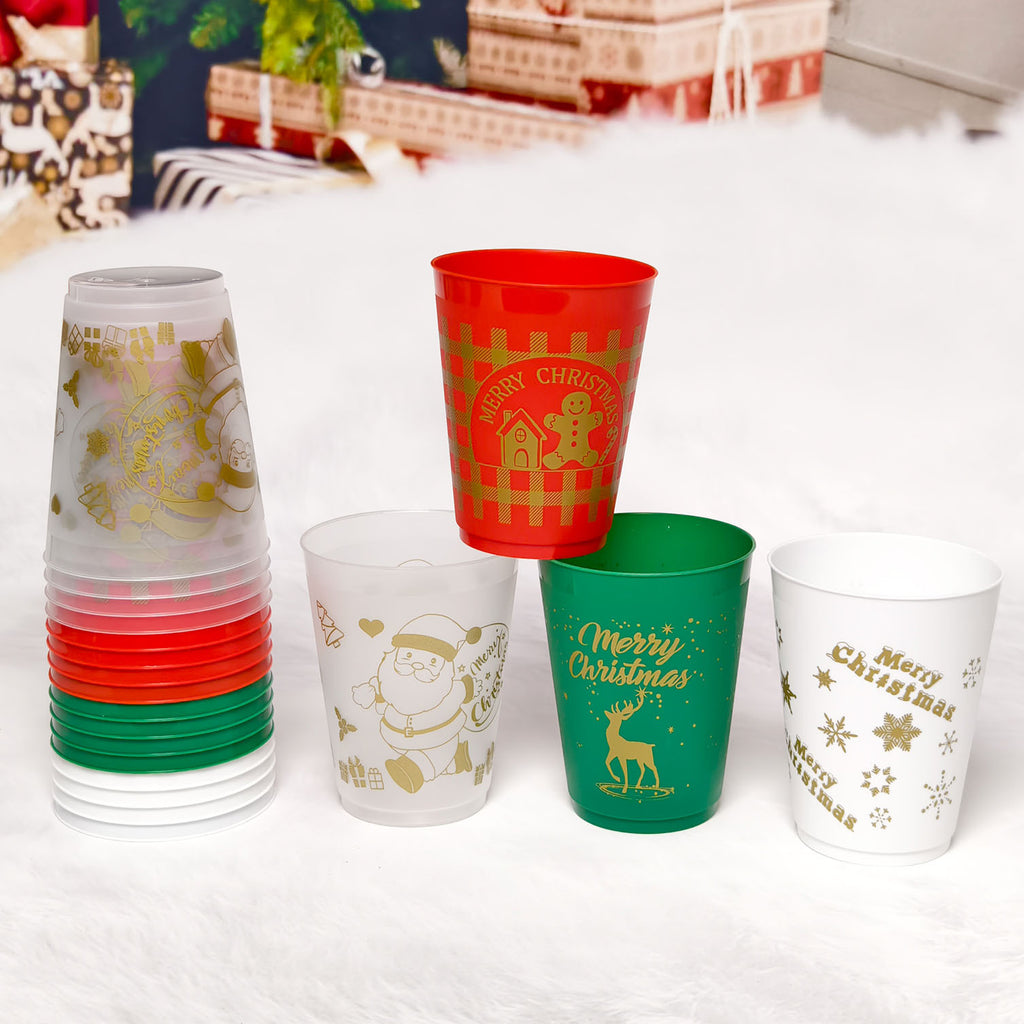 12Pcs Christmas Drink Cups