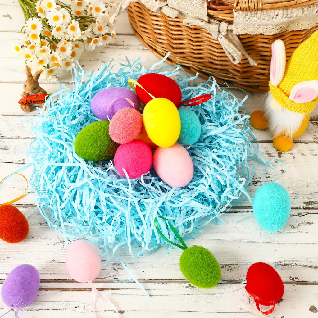 24 Pcs Felted Easter Eggs, Wool Easter Egg With Foam Filling Surprise Decor For Garland Crafts Home Tray Party Decoration