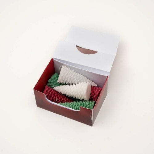 Holiday Luster Candle Box Green, Red & White - 6 Pcs