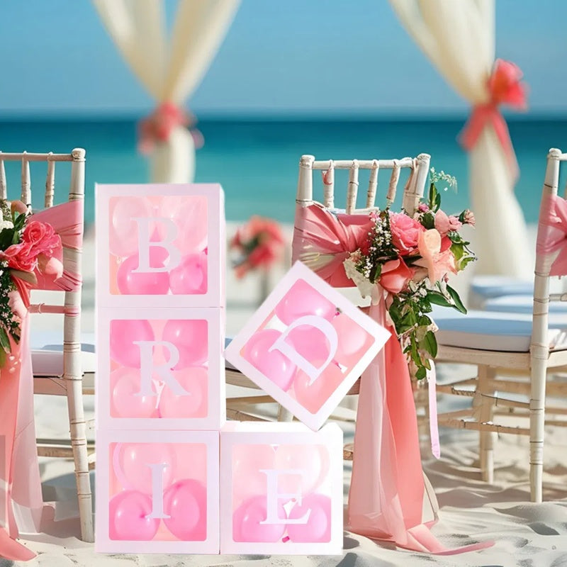 5 Pieces BRIDE Balloon Boxes
