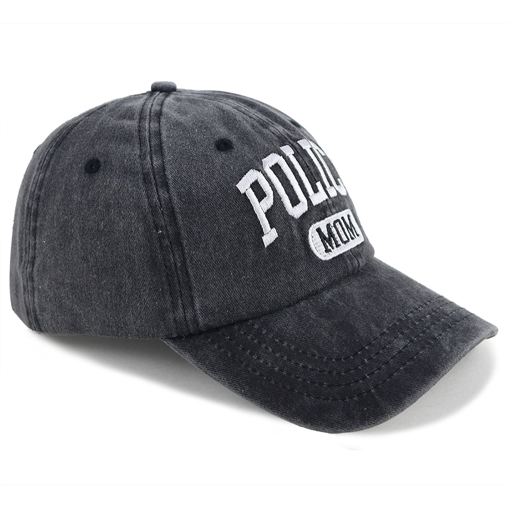 Proud Police Mama Baseball Cap Gifts, Adjustable Embroidered Wash Cotton Baseball Cap