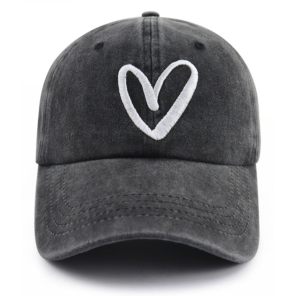 Love Heart Embroidered Baseball Cap Adjustable Unisex Dad Hat Cute Valentine's Day Birthday Honeymoon Gifts For Girlfriend Boyfriend