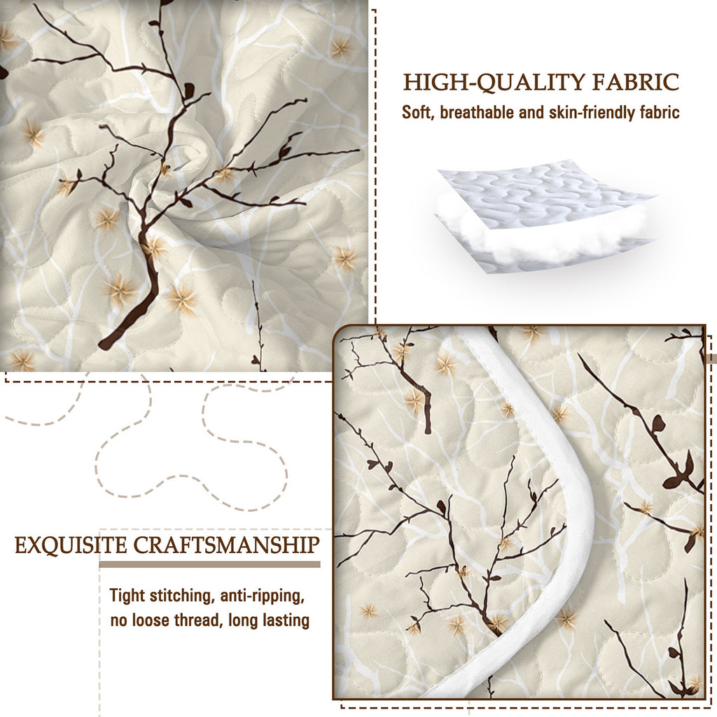 3pcs Minimalist Tree Branch Patterned Blankets Suitable For All Seasons, Including Flower And Autumn Leaf Bedding Sets With 2 Pillowcases, Suitable For Children And Adults