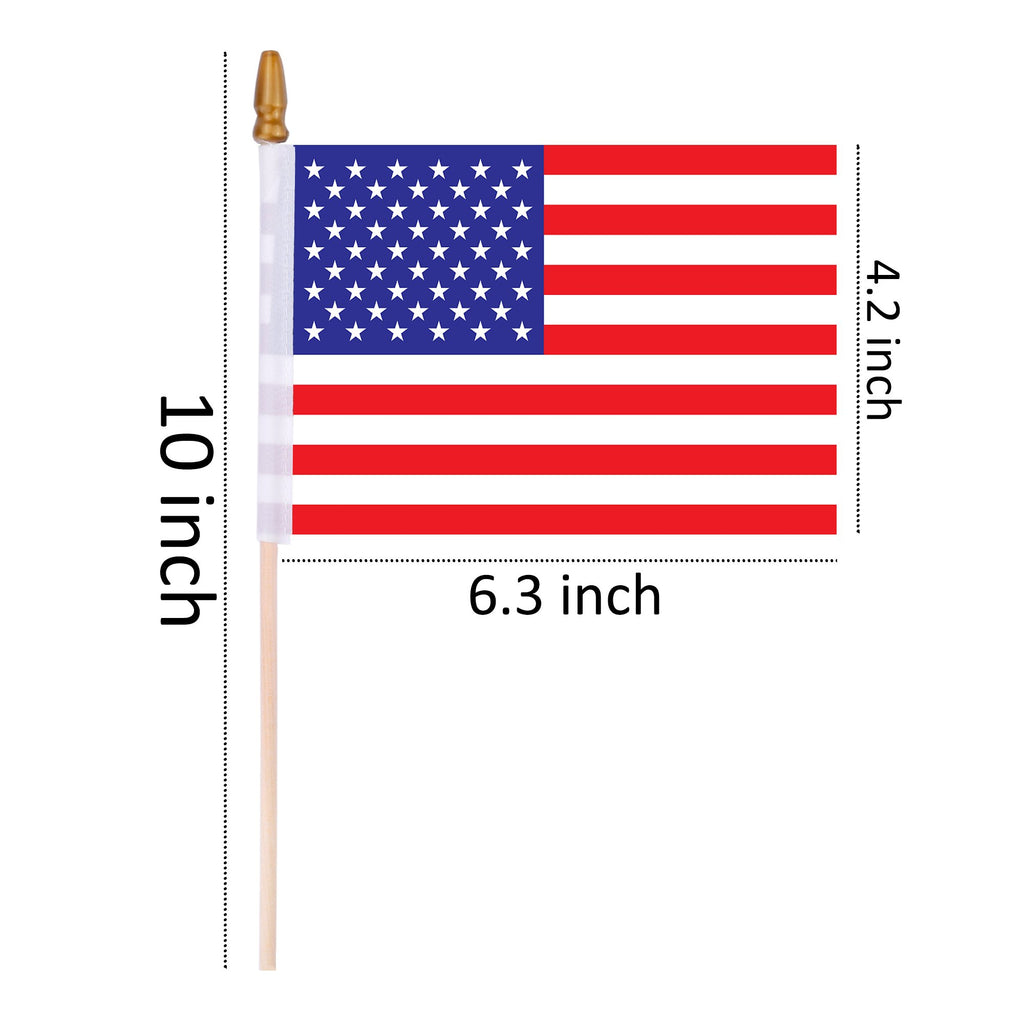 Small American Flags On Stick,65 American Flags Hand Held Mini US Flags For American Independence Day,Memorial Day President's Day,Veterans Day
