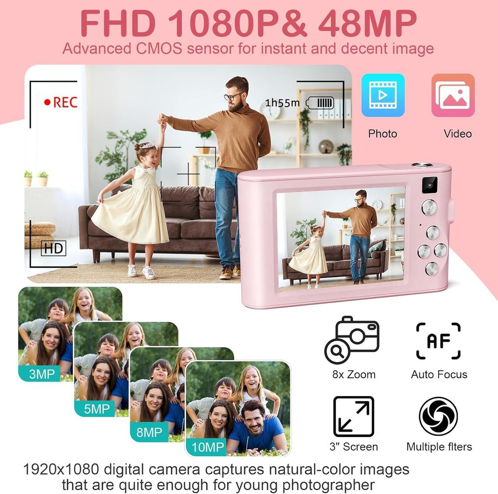 Kids Digital Camera Birthday Gifts With 32GB SD C