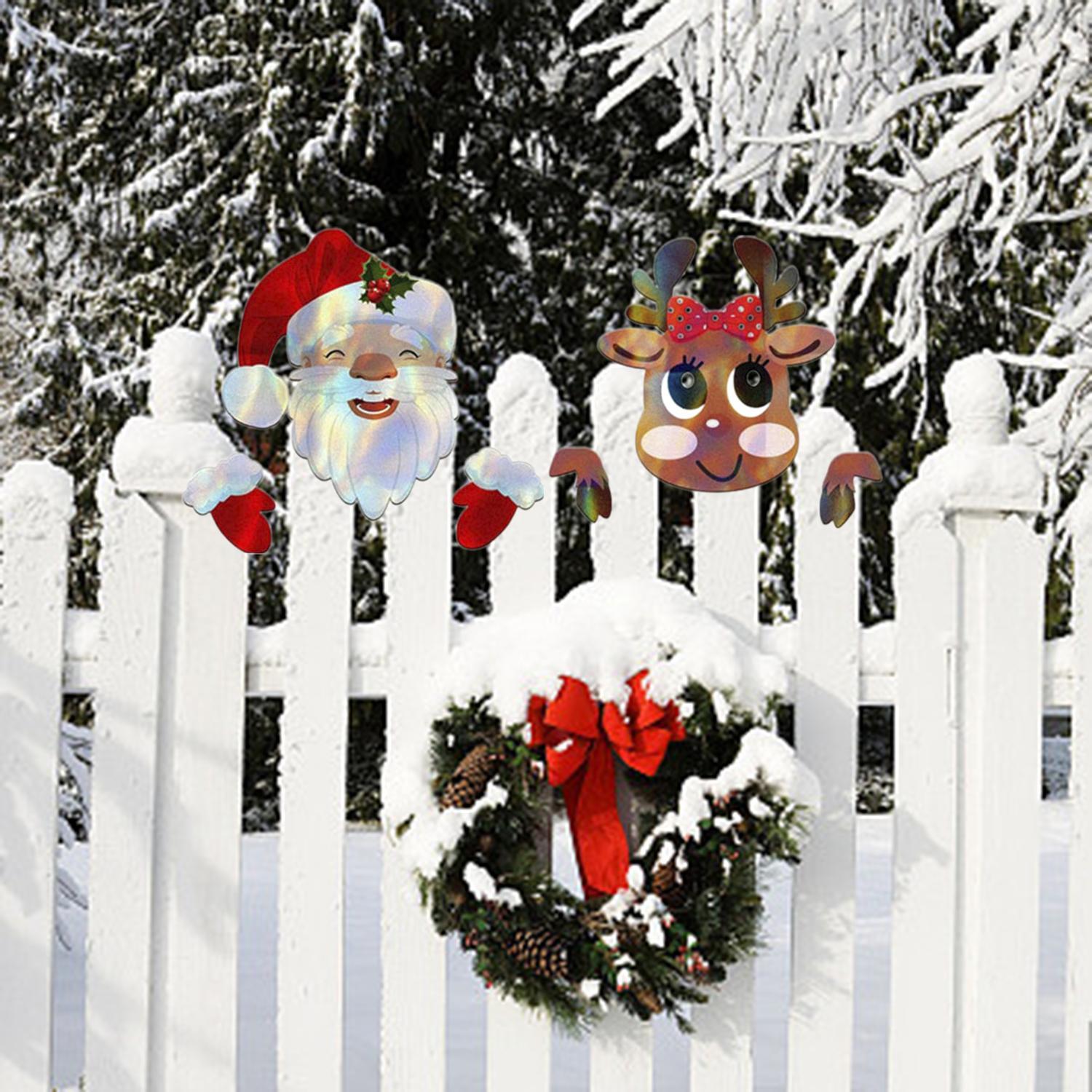 Garden Custom Santa Claus Design Christmas Fence Decoration Set